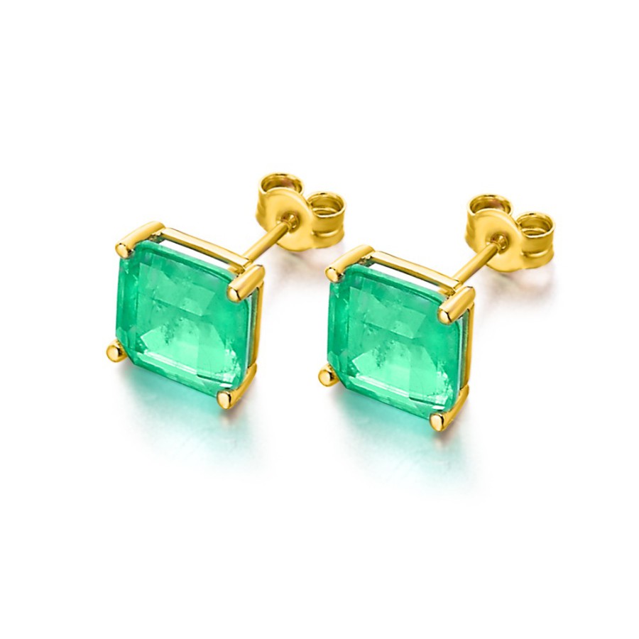 PENDIENTES ORO CUARZO VERDE