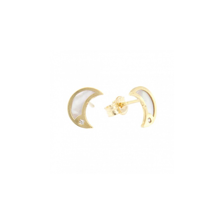 PENDIENTES ORO NACAR LUNA