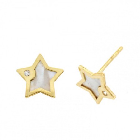 PENDIENTES ORO  NACAR ESTRELLA