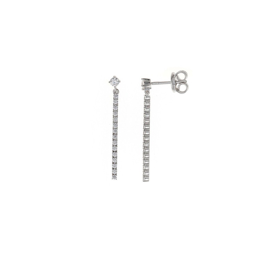 Pendientes Plata Tiras Circonitas