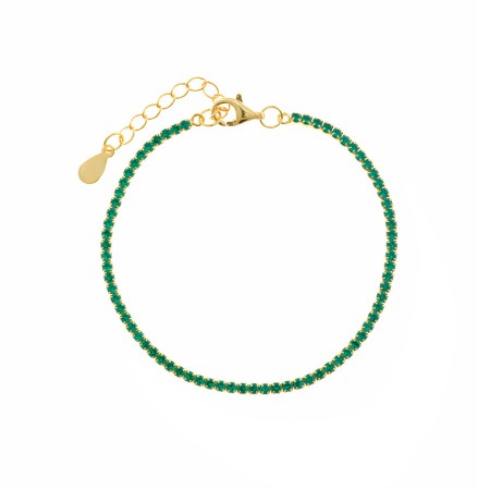 Pulsera Plata Chapada Riviere Circonitas Verdes