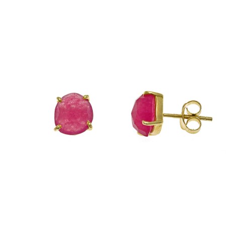 Pendientes Plata Chapada Jade Rosa