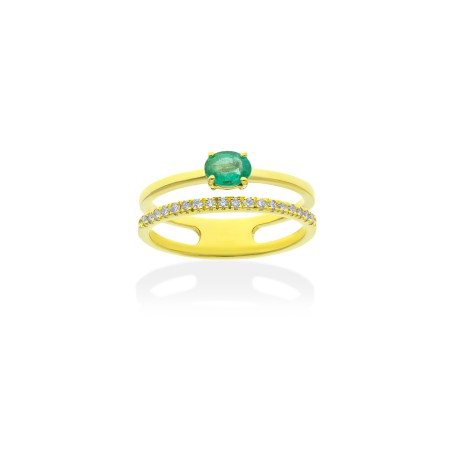 Anillo Oro Esmeralda y Brillantes