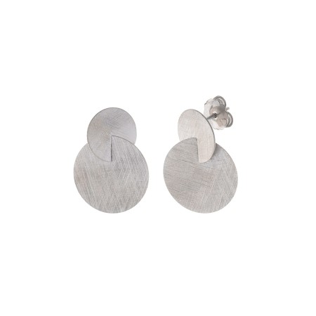 Pendientes Plata Doble Círculo Mate