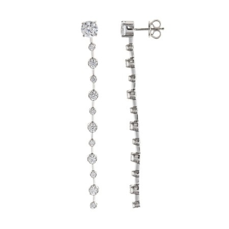 Pendientes Plata Tiras Circonitas en Garra