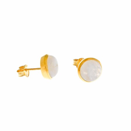 Pendientes Plata Chapada Cuarzo Blanco