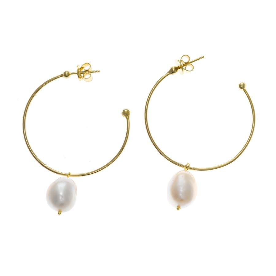 Aros Plata Chapada Perlas