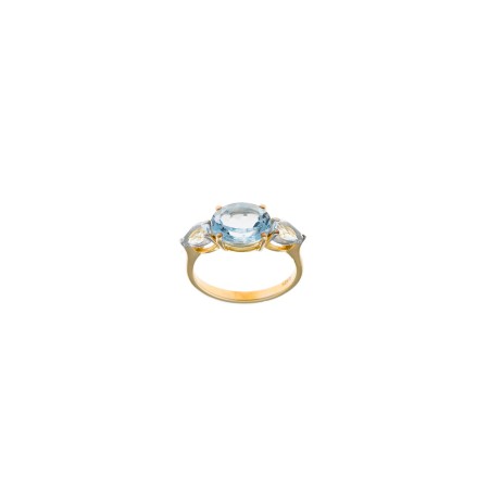 Anillo Plata Chapada Topacios