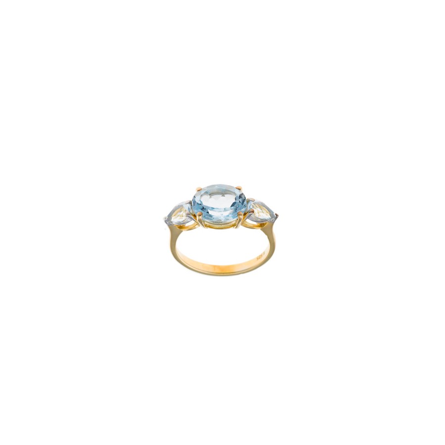 Anillo Plata Chapada Topacios