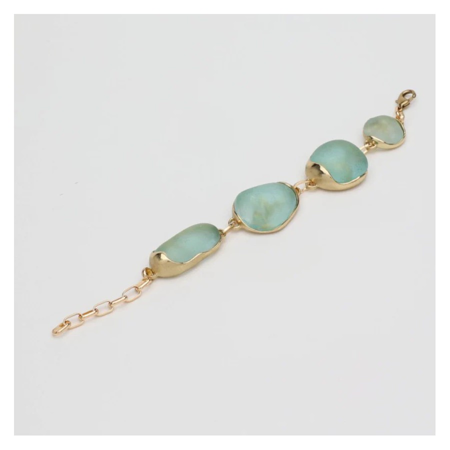 Pulsera Bronce Stone Aqua