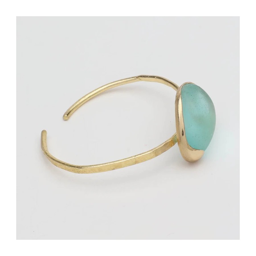Pulsera Sea Glass Bronce Aqua