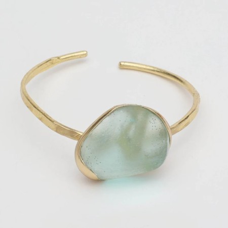 Pulsera Sea Glass Bronce Aqua