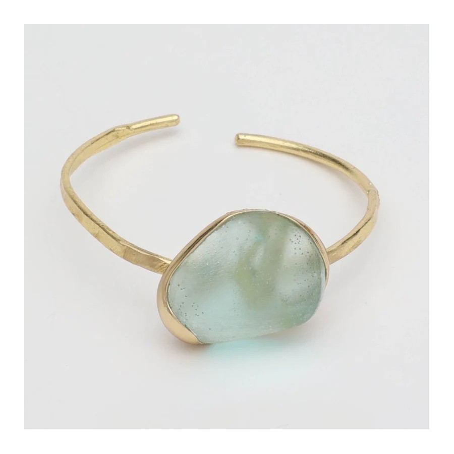 Pulsera Sea Glass Bronce Aqua