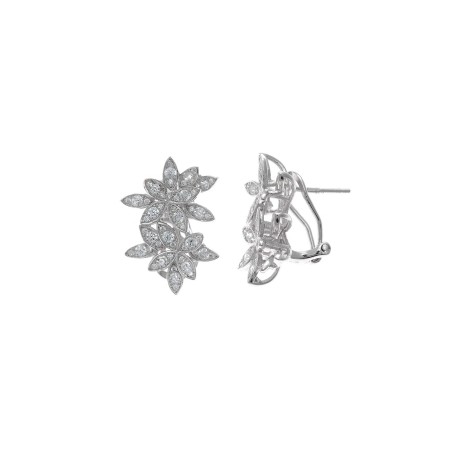 Pendientes Plata Flores Circonitas