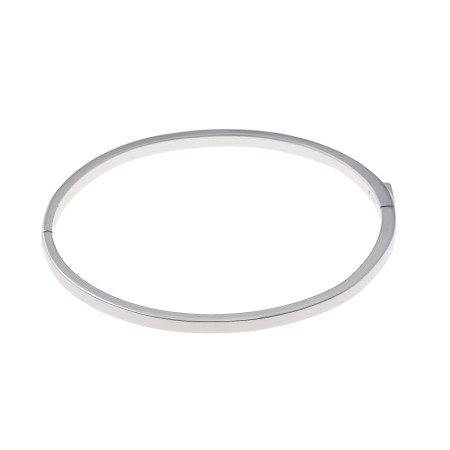 Pulsera Plata Rodio Tubo Cuadrado