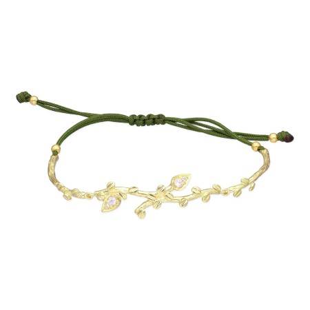 Pulsera Plata Chapada Ramitas con Circonitas